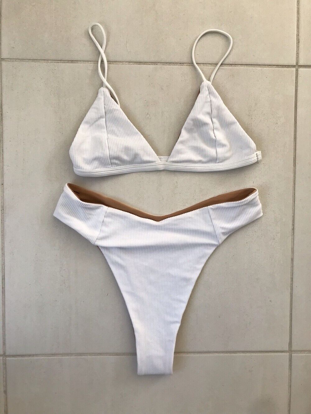 Sie Swim Ribbed Cheeky High Cut Bikini Swimsuit Clean Minimalist Quiet Luxury